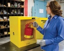 Justrite Sure-GripÂ® EX Countertop Flammable Safety Cabinet, 4 Gallon, 1 Self-Close Door, Yellow