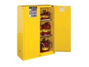 Justrite Sure-GripÂ® EX Wall Mount Flammable Safety Cabinet, 20 Gallon, 2 Manual Close Doors, Yellow