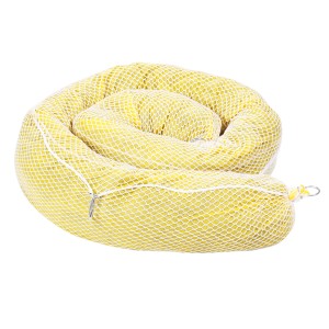 HazMat Sock/Net Boom , dia. 8" x 10' L , Yellow Filler/Yellow Sleeve - #HZ810SN - SPILLTECH