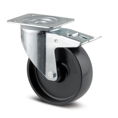 Swivel Castors with total lock 100 mm, Alpha, 3477POR100P62, TENTE