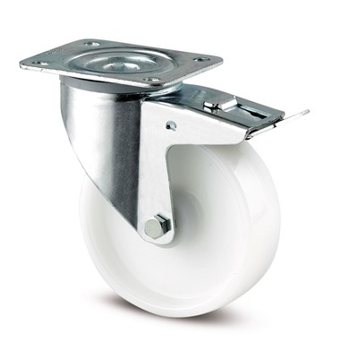 Swivel Castors with total lock 200 mm, Alpha, 3477UOR200P63, TENTE