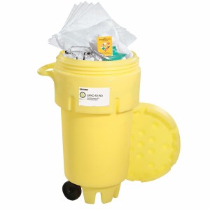 Oil-Only 50-Gallon Wheeled OverPack Salvage Drum Spill Kit ,  dia. 28.75" x 45.5" H - #SPKO-50-WD - SPILLTECH