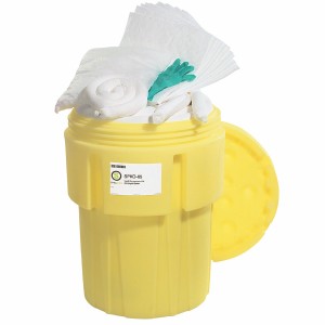 Oil-Only 65-Gallon OverPack Salvage Drum Spill Kit
,dia. 28.25" x 37.37" H - #SPKO-65 - SPILLTECH