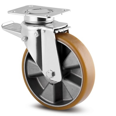 Swivel Castors with total lock 160 mm, Delta, 3642ITP160P63 Conv, TENTE