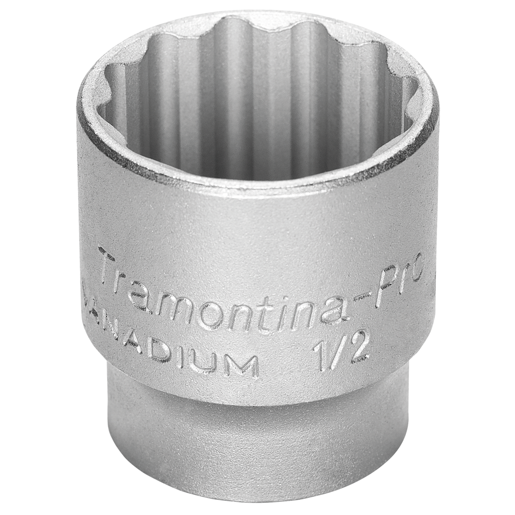 Tramontina PRO 22 mm Chrome Vanadium Steel 12 Point Socket - 1/2" Square Drive,44833022, TRAMONTINA