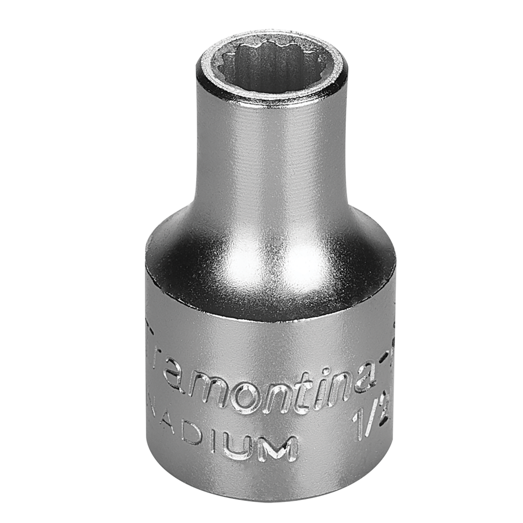 Tramontina PRO 5/16" Chrome Vanadium Steel 12 Point Socket - 1/2" Square Drive,44834001, TRAMONTINA