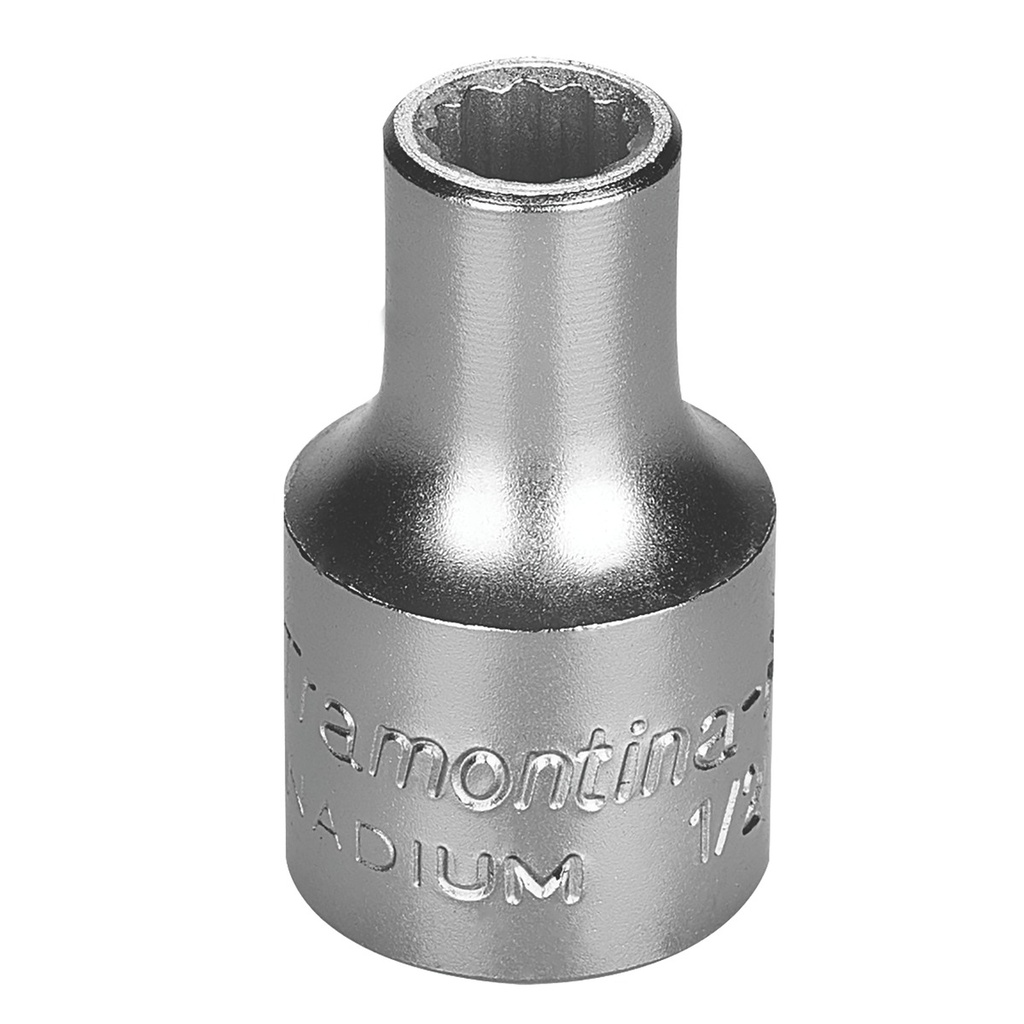 7/16" Chrome Vanadium Steel 12 Point Socket - 1/2" Square Drive,44834003, TRAMONTINA