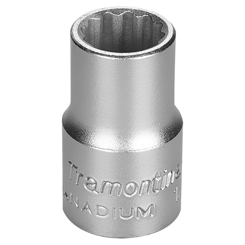 Tramontina PRO 1/2" Chrome Vanadium Steel 12 Point Socket - 1/2" Square Drive,44834004, TRAMONTINA