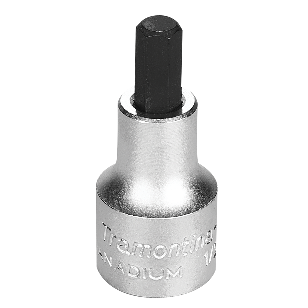 Tramontina PRO 8 mm Hexagonal Tip Chrome Vanadium Steel Socket - 1/2" Square Drive,44845008, TRAMONTINA