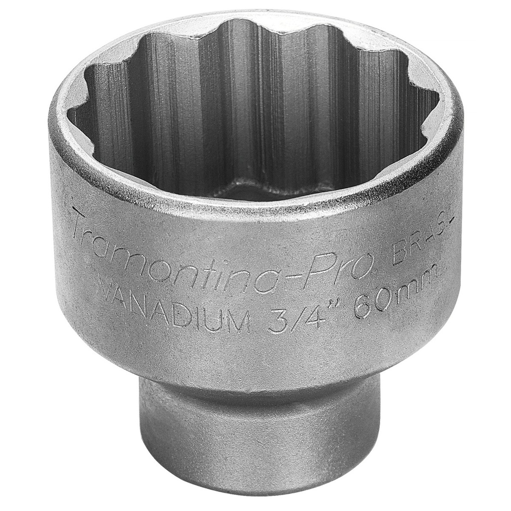 19 mm Chrome Vanadium Steel 12 Point Socket - 3/4" Square Drive,44853019, TRAMONTINA