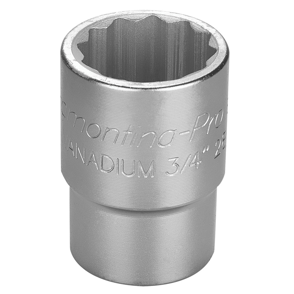 28 mm Chrome Vanadium Steel 12 Point Socket - 3/4" Square Drive,44853028, TRAMONTINA