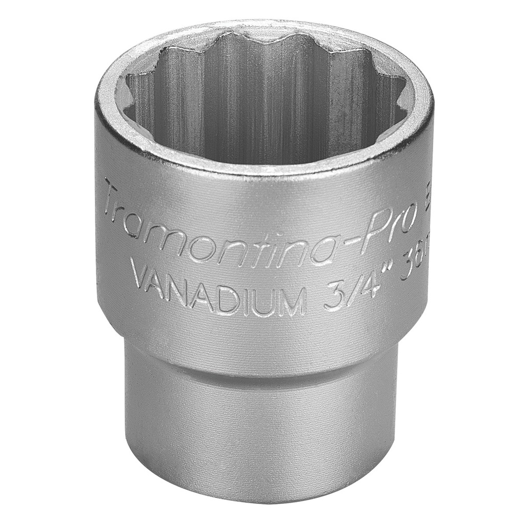 36 mm Chrome Vanadium Steel 12 Point Socket - 3/4" Square Drive,44853036, TRAMONTINA