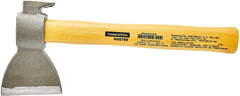 Hardwood handle 450 g shot blasted claw hatchet,40560001, TRAMONTINA
