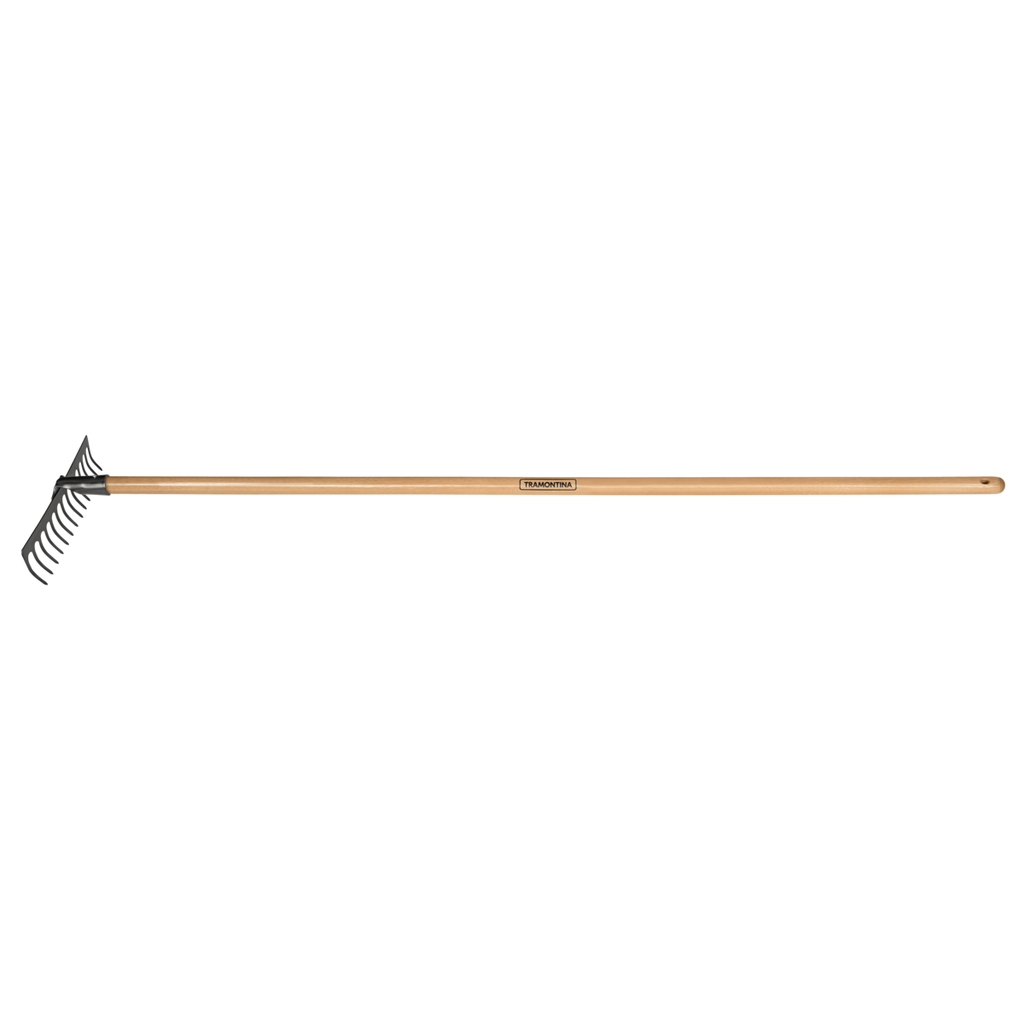 Light curved rake, 14 teeth, 145 cm wood handle,77101644, TRAMONTINA