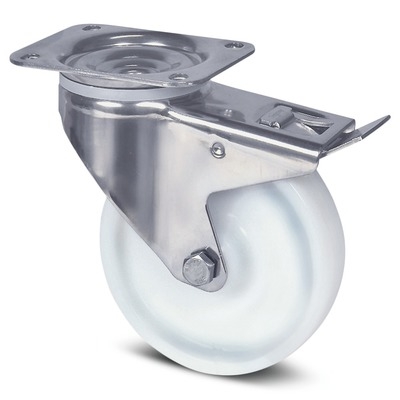 Swivel Castors with total lock 80 mm Stainless, Alpha, 8477UOO080P62, TENTE