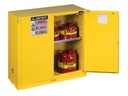 Justrite Sure-Grip® EX Flammable Safety Cabinet, 30 Gallon, 1 Shelf, 2 Self-Close Doors, Yellow