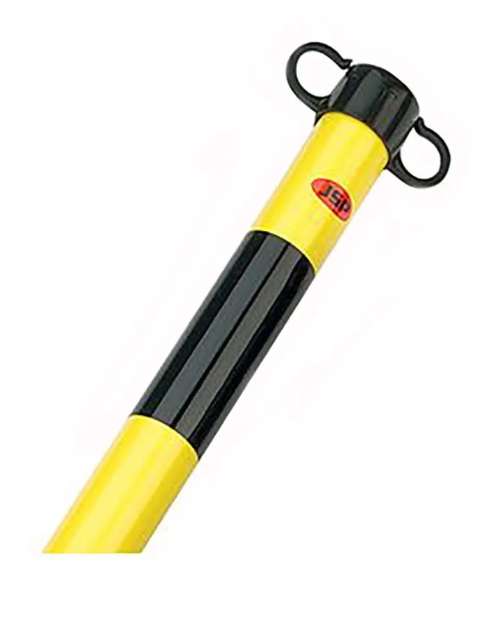Chain Support Post Yellow/Black - HDE100-005-300 with Black Safety Barrier, Base HDE170-001-100, JSP