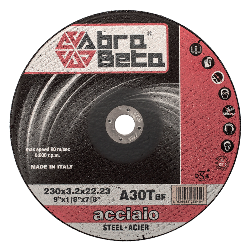 Cutting Disc For Steel - Depressed Centre - 4" - 100 X 3.2 X 15.88 MM - 15300 RPM - A30T - Abra Beta