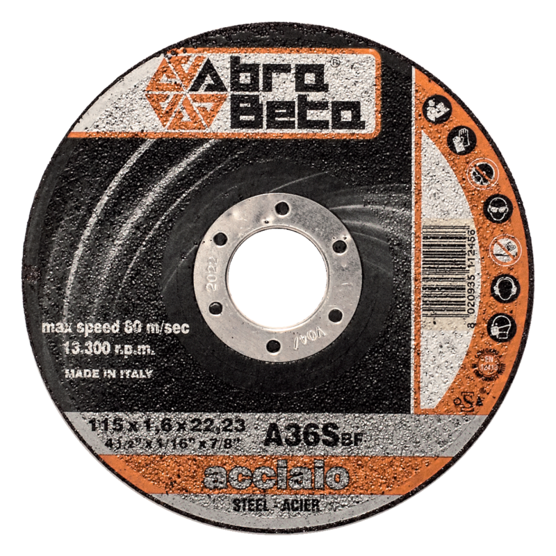 Cutting Disc For Steel - Flat Centre - 5" - 125 X 1.2 X 22.23 MM - 12200 RPM - A36S - Abra Beta