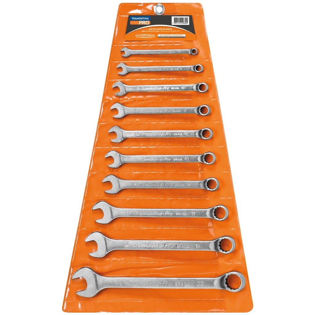 Tramontina PRO 10 Pieces Combination Wrench Set,44660210, TRAMONTINA