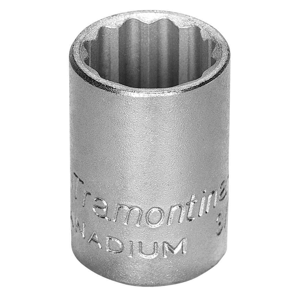 16 mm chrome vanadium steel 12 Point socket - 3/8" square drive,44818016, TRAMONTINA