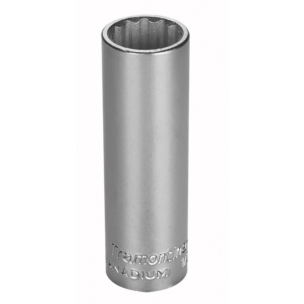 18 mm Chrome Vanadium Steel 12 Point Long Socket - 1/2" Square Drive,44829018, TRAMONTINA