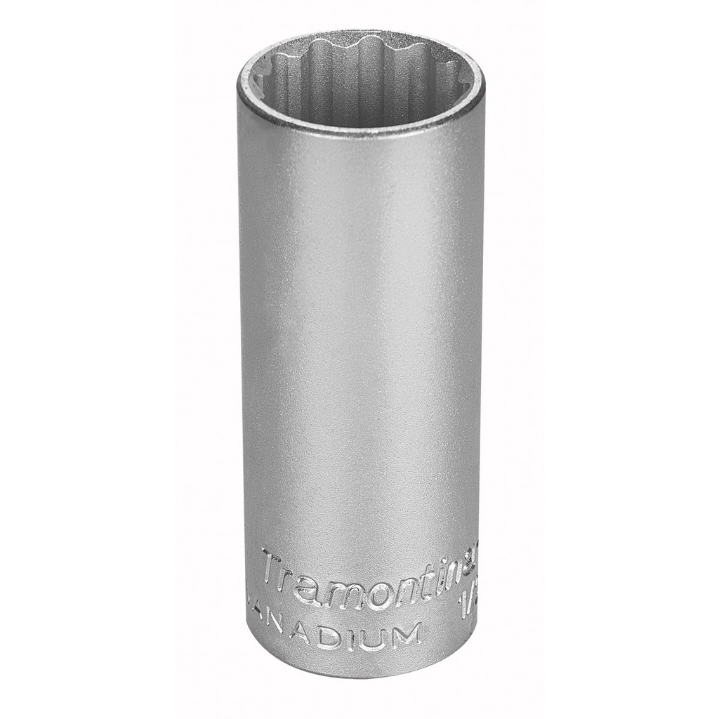 27 mm Chrome Vanadium Steel 12 Point Long Socket - 1/2" Square Drive,44829027, TRAMONTINA