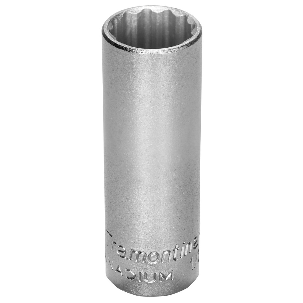 3/4" Chrome Vanadium Steel 12 Point Long Socket - 1/2" Square Drive,44830007, TRAMONTINA