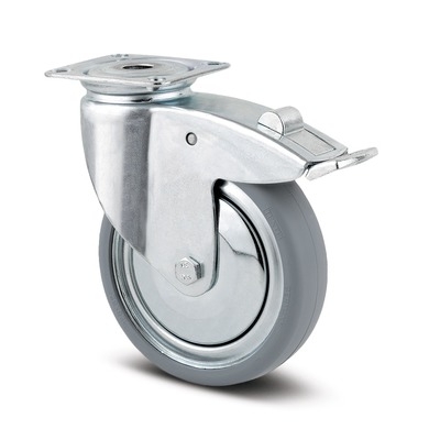 Swivel Castors with total lock 100 mm, Agila, 2477DIK100P50, TENTE