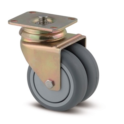 Swivel Castors with central , total lock 75 mm, Agila twin, 2976PJH075P54, TENTE