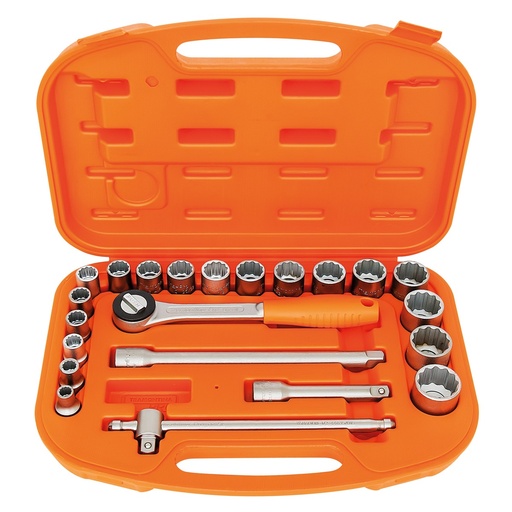 [44834222] 1/2" Inches 12 Point Sockets and Accessories Set - 22 pieces,44834222, TRAMONTINA