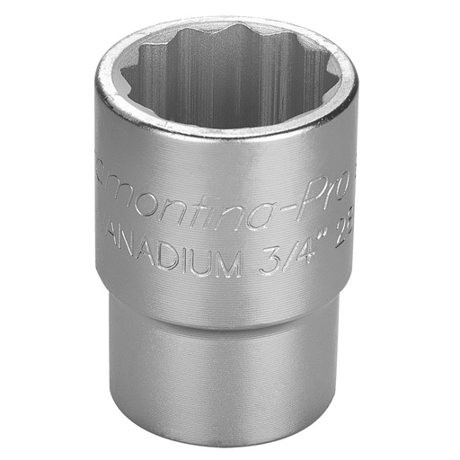 [44853028] 28 mm Chrome Vanadium Steel 12 Point Socket - 3/4" Square Drive,44853028, TRAMONTINA