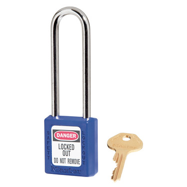 [410LTBLU] MASTERLOCK Zenex™ Thermoplastic Safety Padlock, Model 410LT