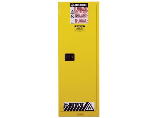 [8922201] Justrite Sure-Grip® EX Slimline Corrosives/Acid Steel Safety Cabinet, 22 Gallon, 1 Self-Close Door, Yellow