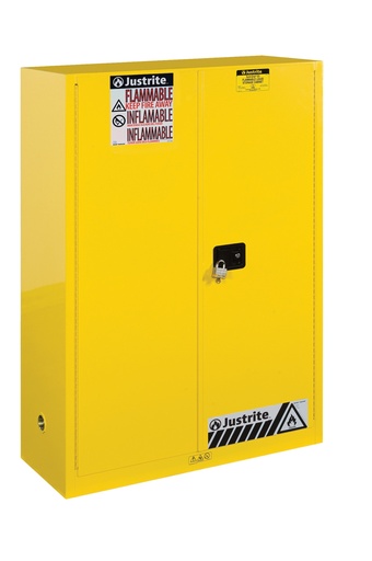[8945201] Justrite Sure-Grip® EX Flammable Safety Cabinet, 45 Gallon, 2 Self-Close Doors, Yellow