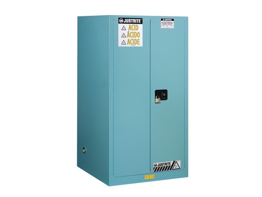 [89602221] Justrite ChemCor® Corrosives/Acids Safety Cabinet, 60 Gallon, 2 Self-Close Doors, Blue