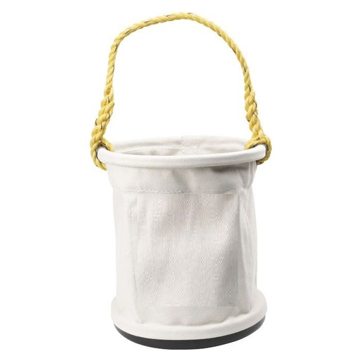 Utility Canvas Tool Bucket - Heavy Duty with Leather Base- 12" x 17"